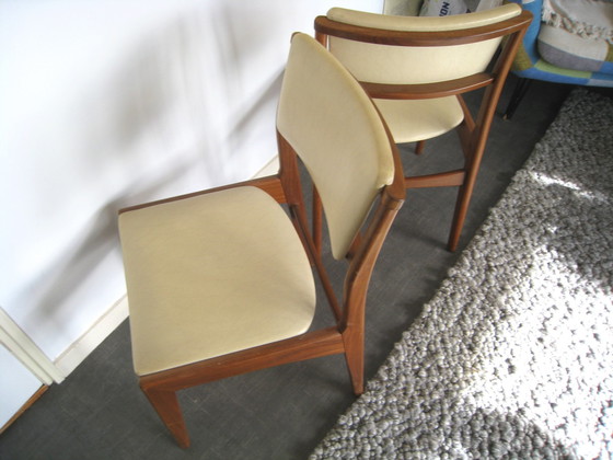 Image 1 of 2x mid-century teak dining room chair