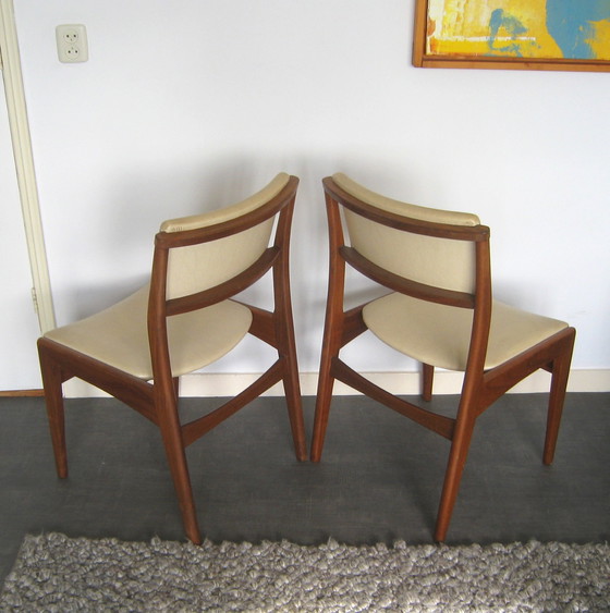 Image 1 of 2x mid-century teak dining room chair