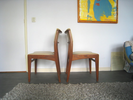 Image 1 of 2x mid-century teak dining room chair