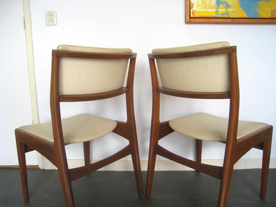 Image 1 of 2x mid-century teak dining room chair