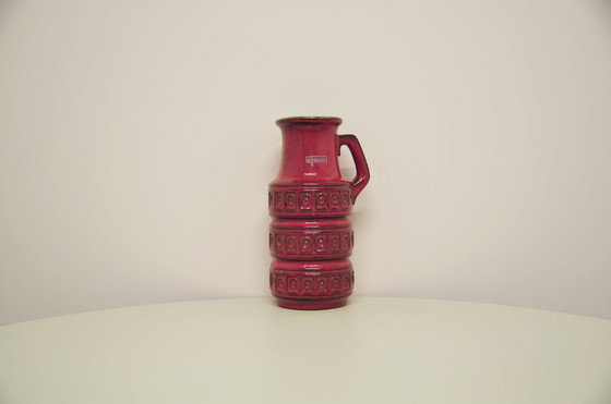 Image 1 of red West Germany jug vase Scheurich