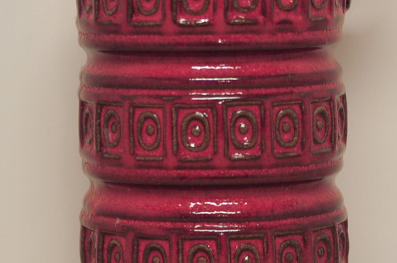 Image 1 of red West Germany jug vase Scheurich