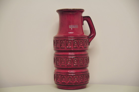 Image 1 of red West Germany jug vase Scheurich