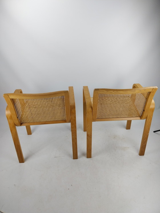 Image 1 of Beech wood and webbing chair by Olivo Pietro Italy 1970s 