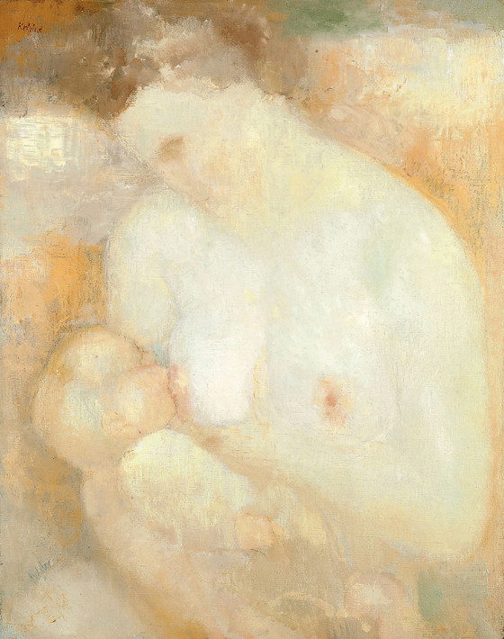 Image 1 of Toon Kelder - Nursing mother - Sanguine on paper