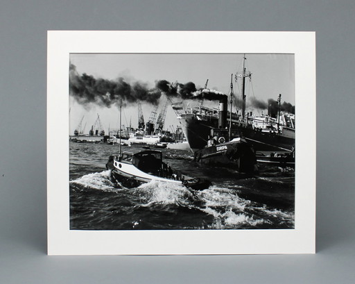 Cas Oorthuys (1908-1975) Rotterdam 1954, Developing gelatin silver print, signed