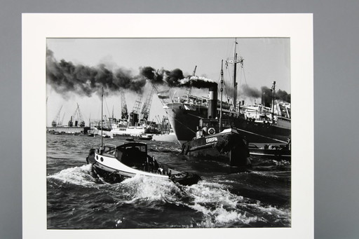 Cas Oorthuys (1908-1975) Rotterdam 1954, Developing gelatin silver print, signed