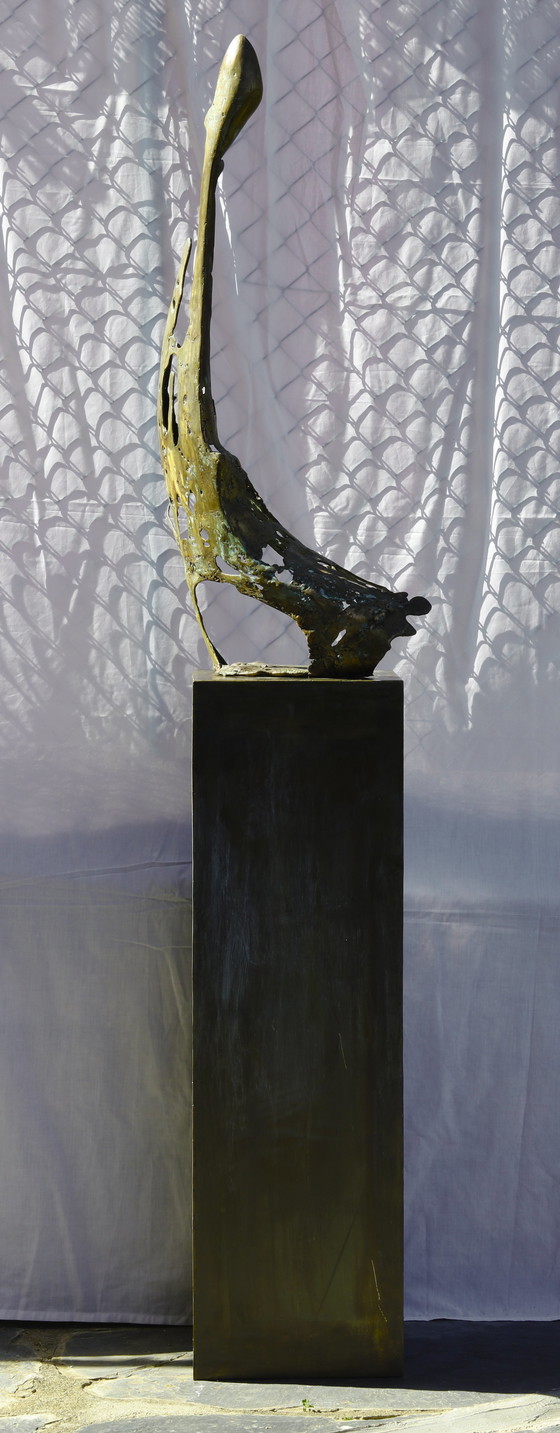 Image 1 of Bronze statue Evert van Fucht - Optimist