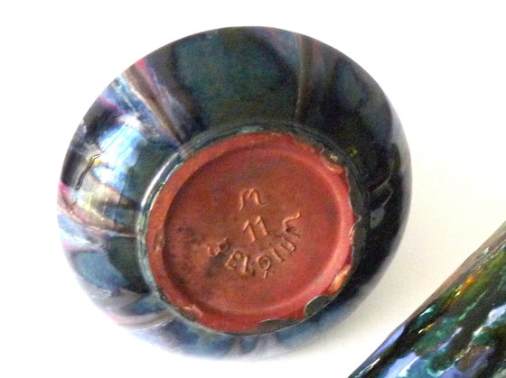 Image 1 of 2x ceramic vases in exuberant colors