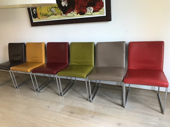 Image 1 of 6 chaises de salle à manger Harvink Point (cuir, différentes couleurs)