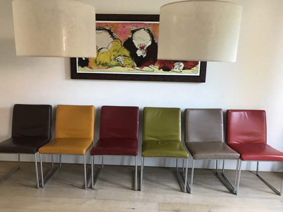 Image 1 of 6 chaises de salle à manger Harvink Point (cuir, différentes couleurs)