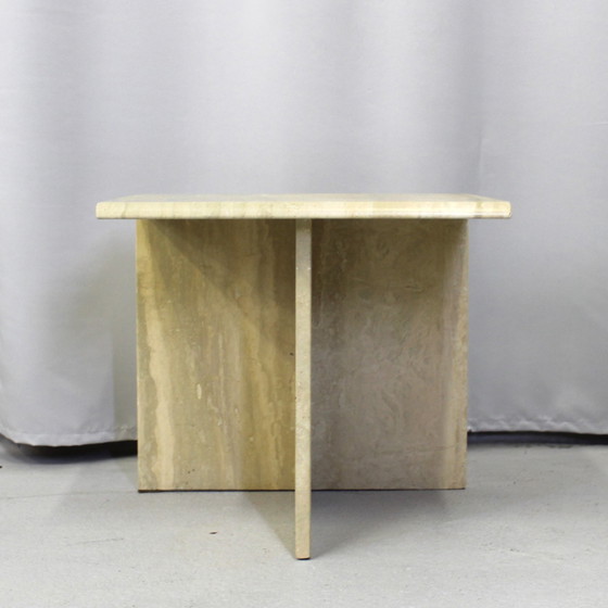 Image 1 of Table d'appoint vintage en travertin