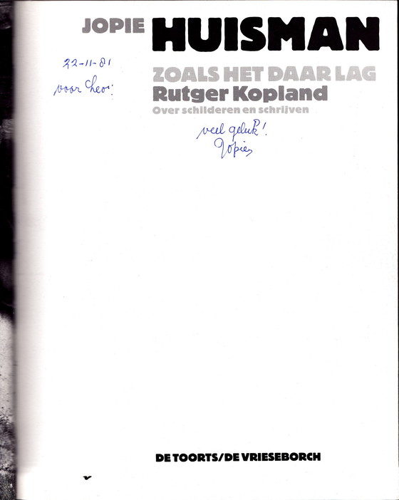 Image 1 of "The rag doll" book about Jopie Huisman, by Rutger Kopland, signed