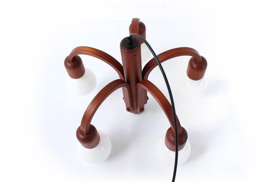 Image 1 of as new, DOMUS Danish Mid Century Teak Hanging Lamp / suspension, lustre, ampoule incluse, aucun signe d'usure