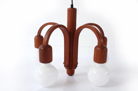 Image 1 of as new, DOMUS Danish Mid Century Teak Hanging Lamp / suspension, lustre, ampoule incluse, aucun signe d'usure