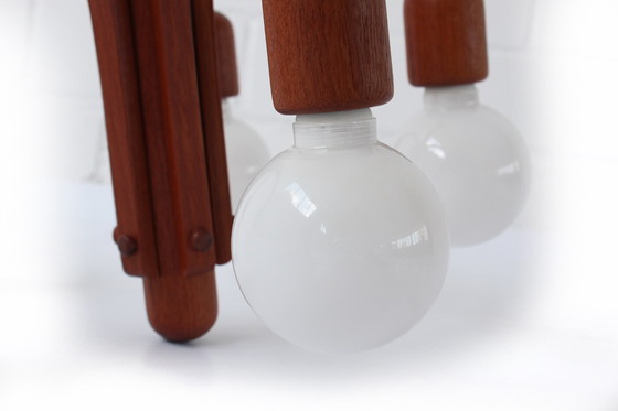 Image 1 of as new, DOMUS Danish Mid Century Teak Hanging Lamp / suspension, lustre, ampoule incluse, aucun signe d'usure