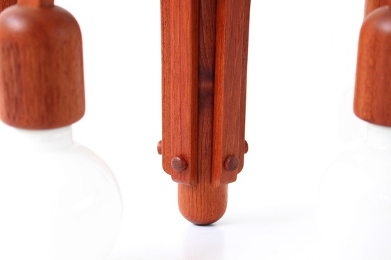 Image 1 of as new, DOMUS Danish Mid Century Teak Hanging Lamp / suspension, lustre, ampoule incluse, aucun signe d'usure