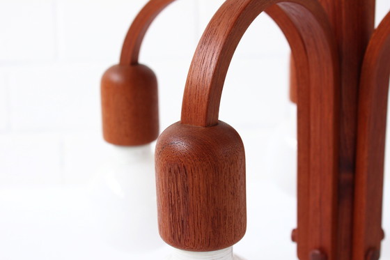 Image 1 of as new, DOMUS Danish Mid Century Teak Hanging Lamp / suspension, lustre, ampoule incluse, aucun signe d'usure