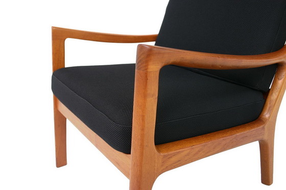 Image 1 of Ole Wanscher pour PJ Jeppesen, "Senator" Mid Century Danish Teak Lounge Chair / Fauteuil, nouvelle couverture