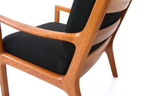 Image 1 of Ole Wanscher pour PJ Jeppesen, "Senator" Mid Century Danish Teak Lounge Chair / Fauteuil, nouvelle couverture