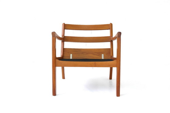 Image 1 of Ole Wanscher pour PJ Jeppesen, "Senator" Mid Century Danish Teak Lounge Chair / Fauteuil, nouvelle couverture