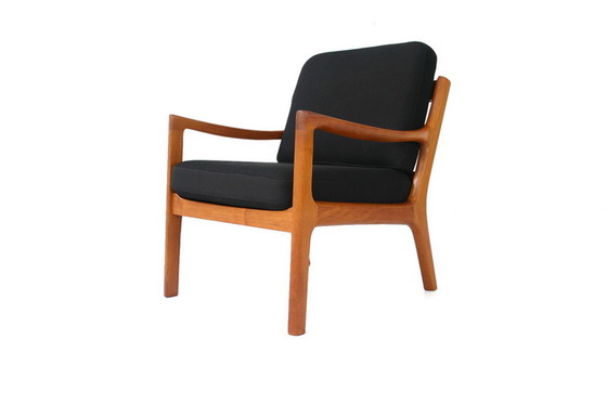 Image 1 of Ole Wanscher pour PJ Jeppesen, "Senator" Mid Century Danish Teak Lounge Chair / Fauteuil, nouvelle couverture