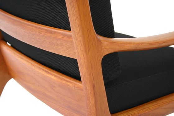 Image 1 of Ole Wanscher pour PJ Jeppesen, "Senator" Mid Century Danish Teak Lounge Chair / Fauteuil, nouvelle couverture