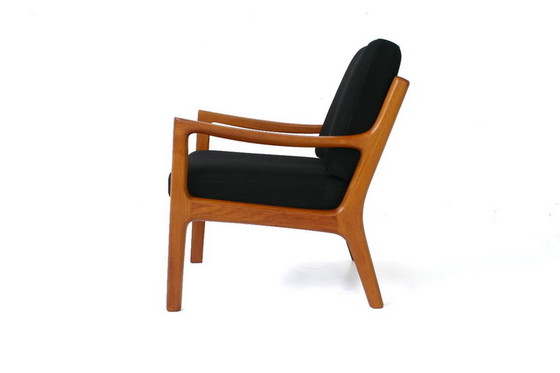 Image 1 of Ole Wanscher pour PJ Jeppesen, "Senator" Mid Century Danish Teak Lounge Chair / Fauteuil, nouvelle couverture