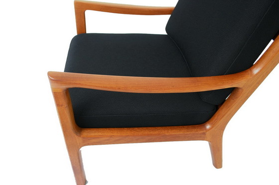 Image 1 of Ole Wanscher pour PJ Jeppesen, "Senator" Mid Century Danish Teak Lounge Chair / Fauteuil, nouvelle couverture