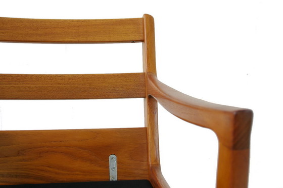 Image 1 of Ole Wanscher pour PJ Jeppesen, "Senator" Mid Century Danish Teak Lounge Chair / Fauteuil, nouvelle couverture