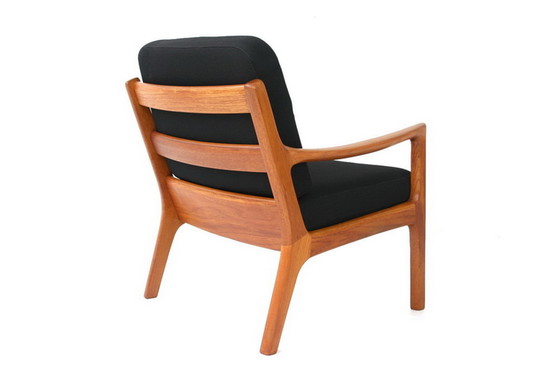 Image 1 of Ole Wanscher pour PJ Jeppesen, "Senator" Mid Century Danish Teak Lounge Chair / Fauteuil, nouvelle couverture