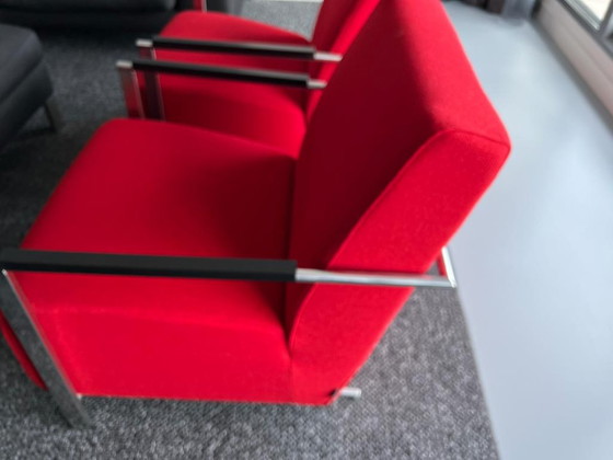 Image 1 of 2x Harvink Alowa armchairs color red