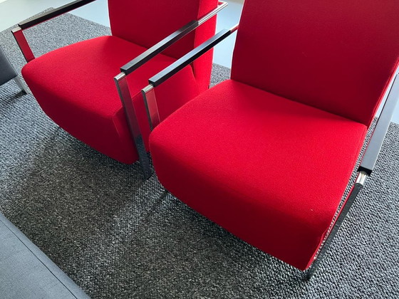 Image 1 of 2x Harvink Alowa armchairs color red