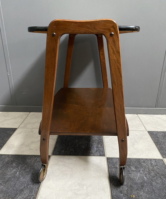 Image 1 of Wood and Formica serving trolley 1960s 