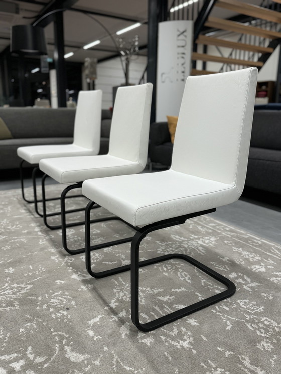 Image 1 of 3 Rolf Benz 620 dining room chairs white leather