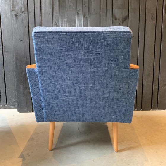 Image 1 of 2x fauteuils design rétro bleus