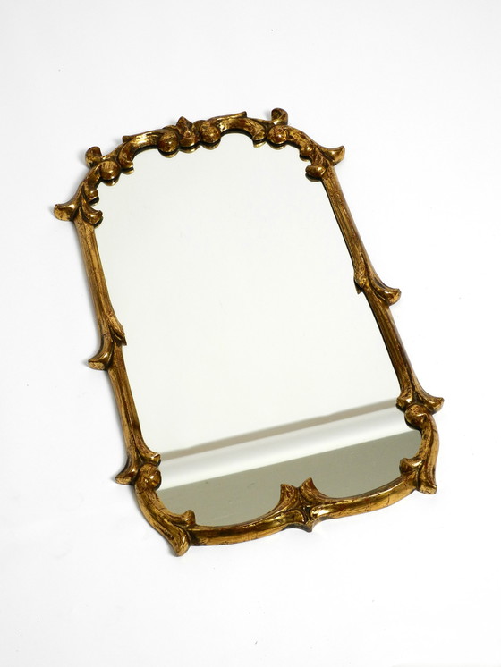 Image 1 of Beautiful Mid Century Modern wood gilded wall mirror