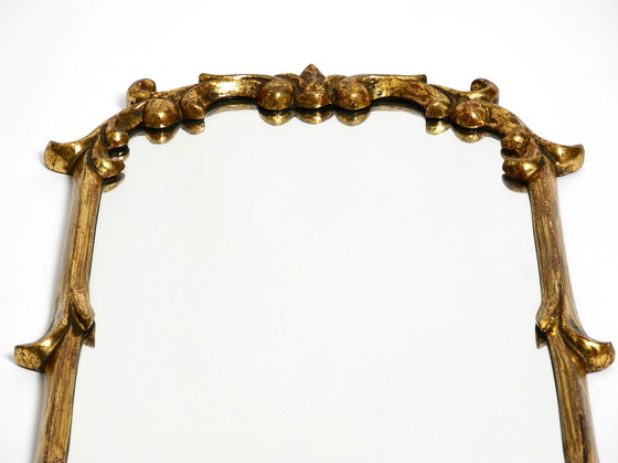 Image 1 of Beautiful Mid Century Modern wood gilded wall mirror