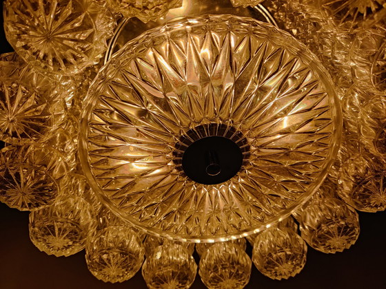 Image 1 of Lampadario in vetro e cromo di metà secolo, anni '60