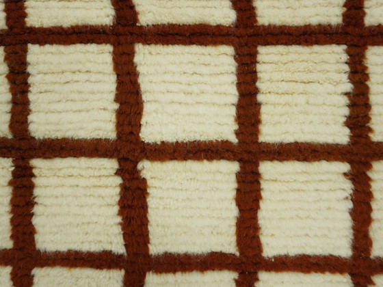 Image 1 of Tapis berbère - 253 Cm X 156 Cm - Laine blanche et marron