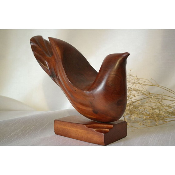 Image 1 of Sculpture d'oiseau vintage scandinave en bois