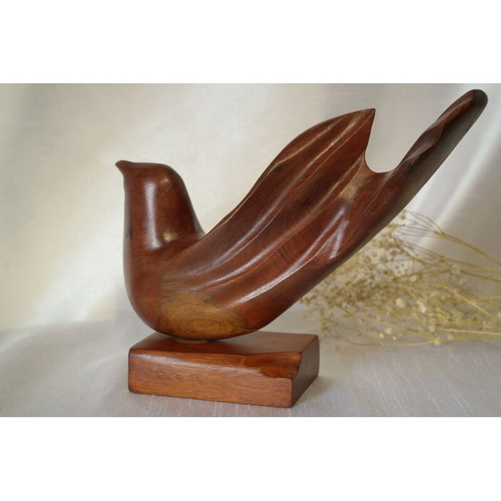 Image 1 of Sculpture d'oiseau vintage scandinave en bois