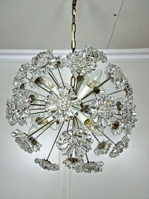 Lustre Spoutnik en verre de style Mid Century,