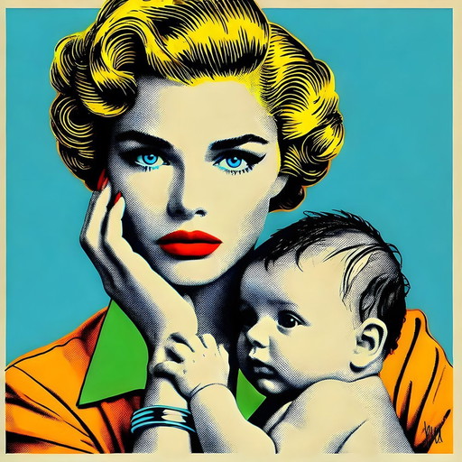 Pop Art "Mère et enfant