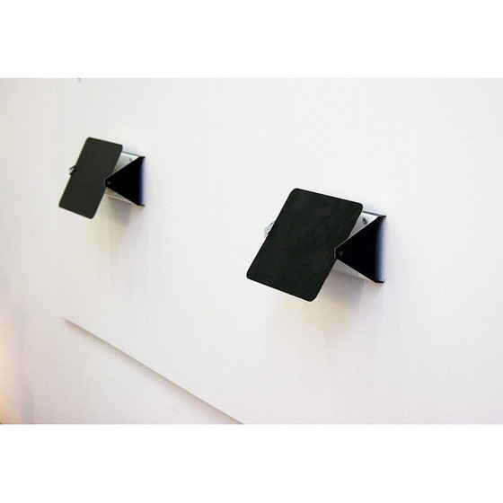 Image 1 of Paire d'appliques noires vintage par Charlotte Perriand pour Steph Simon, 1960s