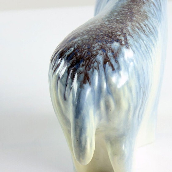Image 1 of Sculpture vintage d'un mouton bélier en céramique émaillée, Tchécoslovaquie 1960