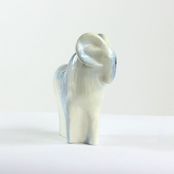 Image 1 of Sculpture vintage d'un mouton bélier en céramique émaillée, Tchécoslovaquie 1960