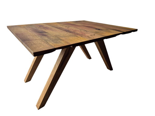 Table basse en bois de chêne recyclé 'Assel' pour tonneaux de vin