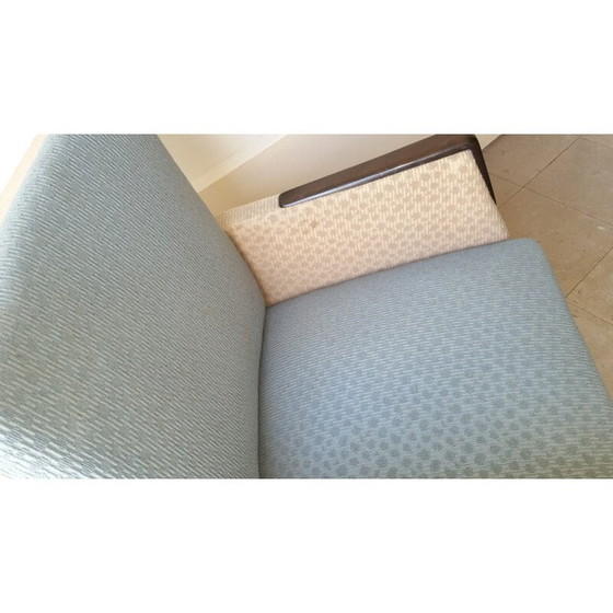 Image 1 of Paire de fauteuils en bois et tissu du milieu du siècle dernier - années 1950