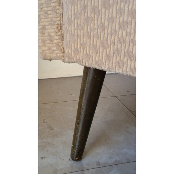 Image 1 of Paire de fauteuils en bois et tissu du milieu du siècle dernier - années 1950
